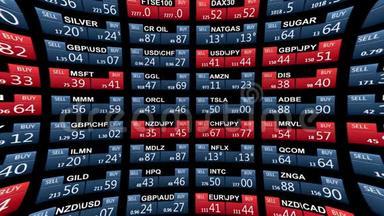 股票市场指数商品勾线板新闻线黑色背景-新优质金融业务动画